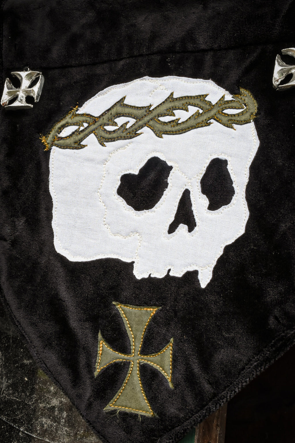 - BANNIÈRE - Etsi Mortuus Urit ! - VELOURS NOIR
